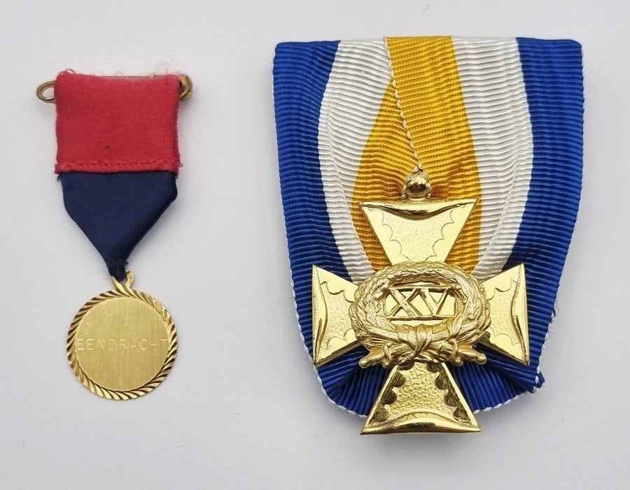 389. Messing officierskruis, medaille - Nederland, 20e eeuw, Ophalen, Landmacht, Nederland, Lintje, Medaille of Wings