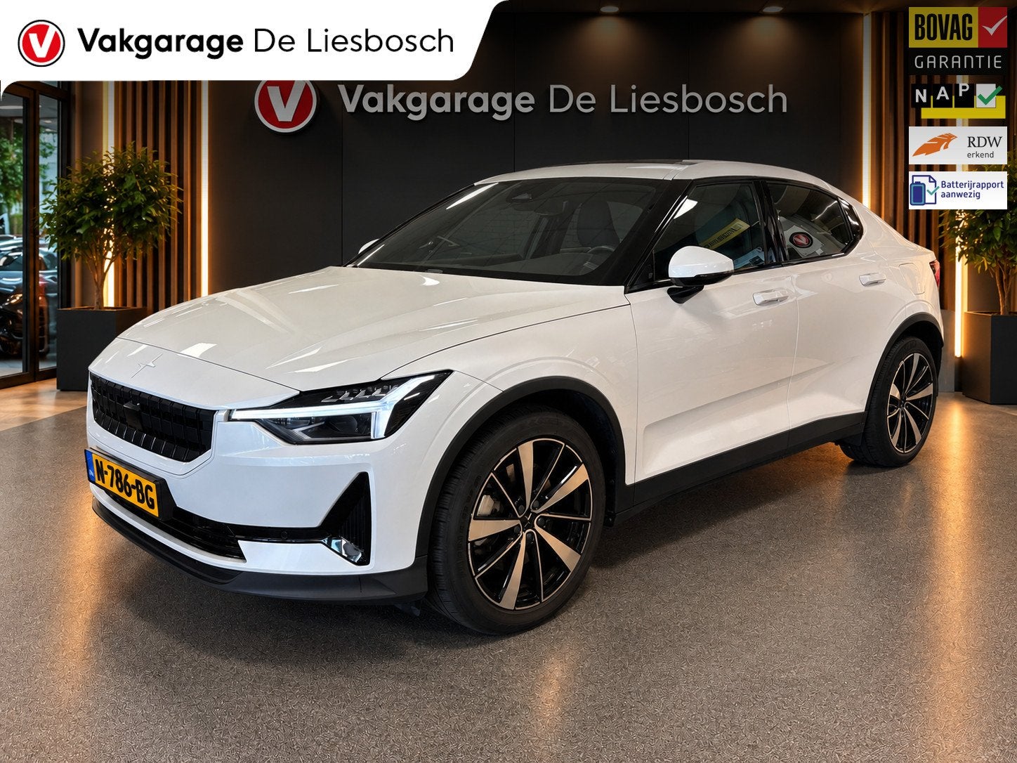 Polestar 2 Long Range Single Motor 78 kWh/pano/trekhaak/harm, Auto's, Gebruikt, 1969 kg, Wit, Grijs