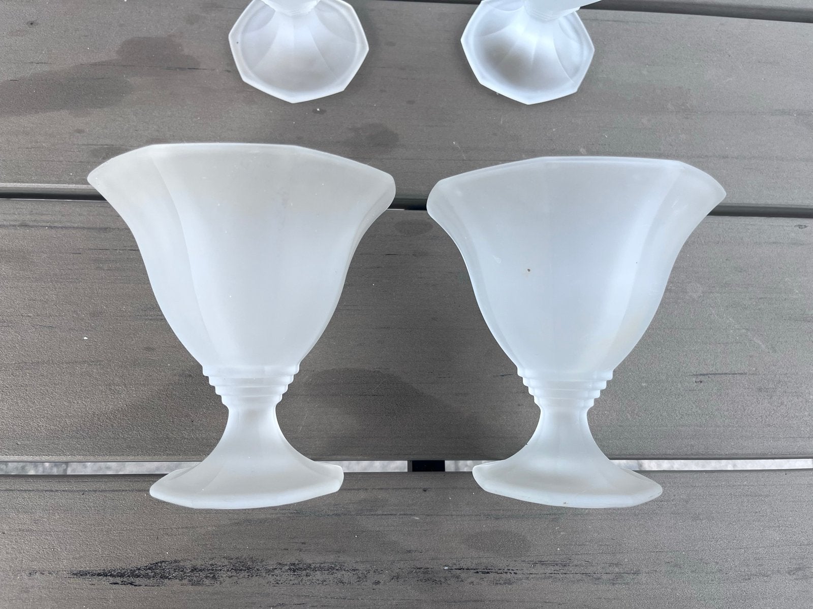 Set van 8 matte glazen dessertcoupes, Overige typen, Ophalen of Verzenden, Overige stijlen, Glas