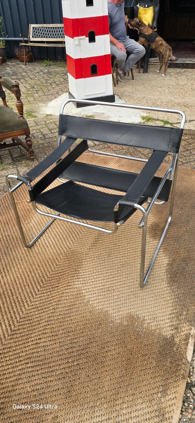 Vintage Wassily stijl fauteuil / Bauhaus design, Ophalen of Verzenden