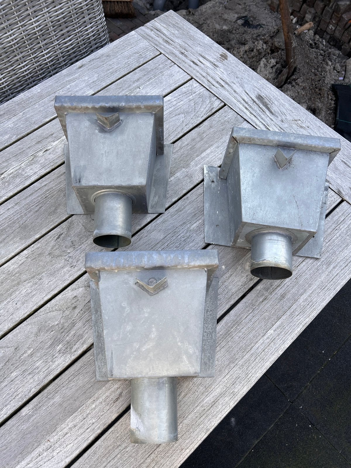 Zink vergaarbak 3x, Afvoer, Gebruikt, 60 tot 80 mm, Ophalen of Verzenden