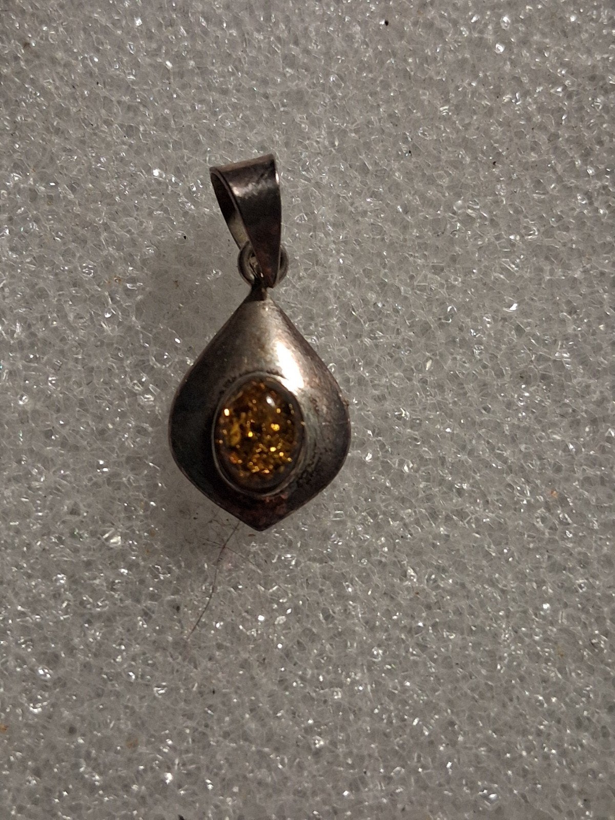 Zilveren hanger met Barnsteen -- afmeting 2 cm, Ophalen of Verzenden, Nieuw, Zilver, Zilver