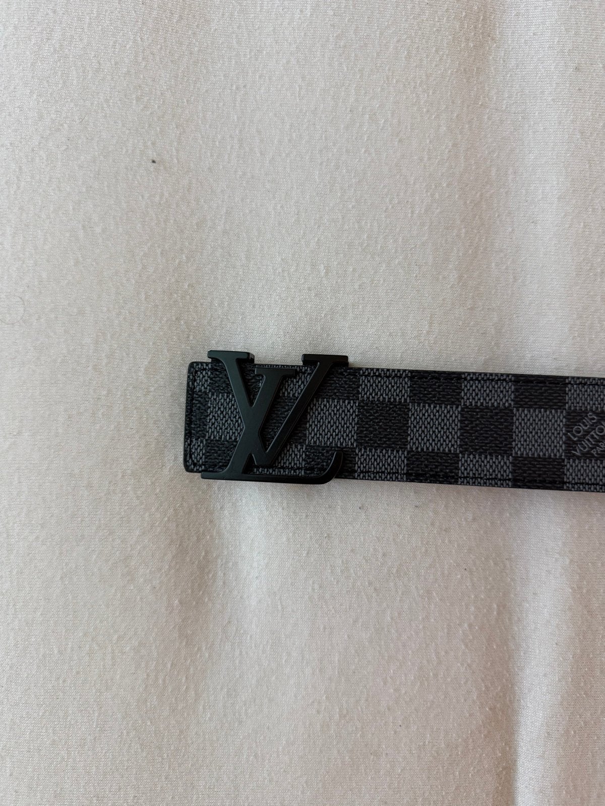 Heren Riem - Damier Graphite, Ophalen of Verzenden, Zo goed als nieuw, 115 cm of meer, Riem of Ceintuur