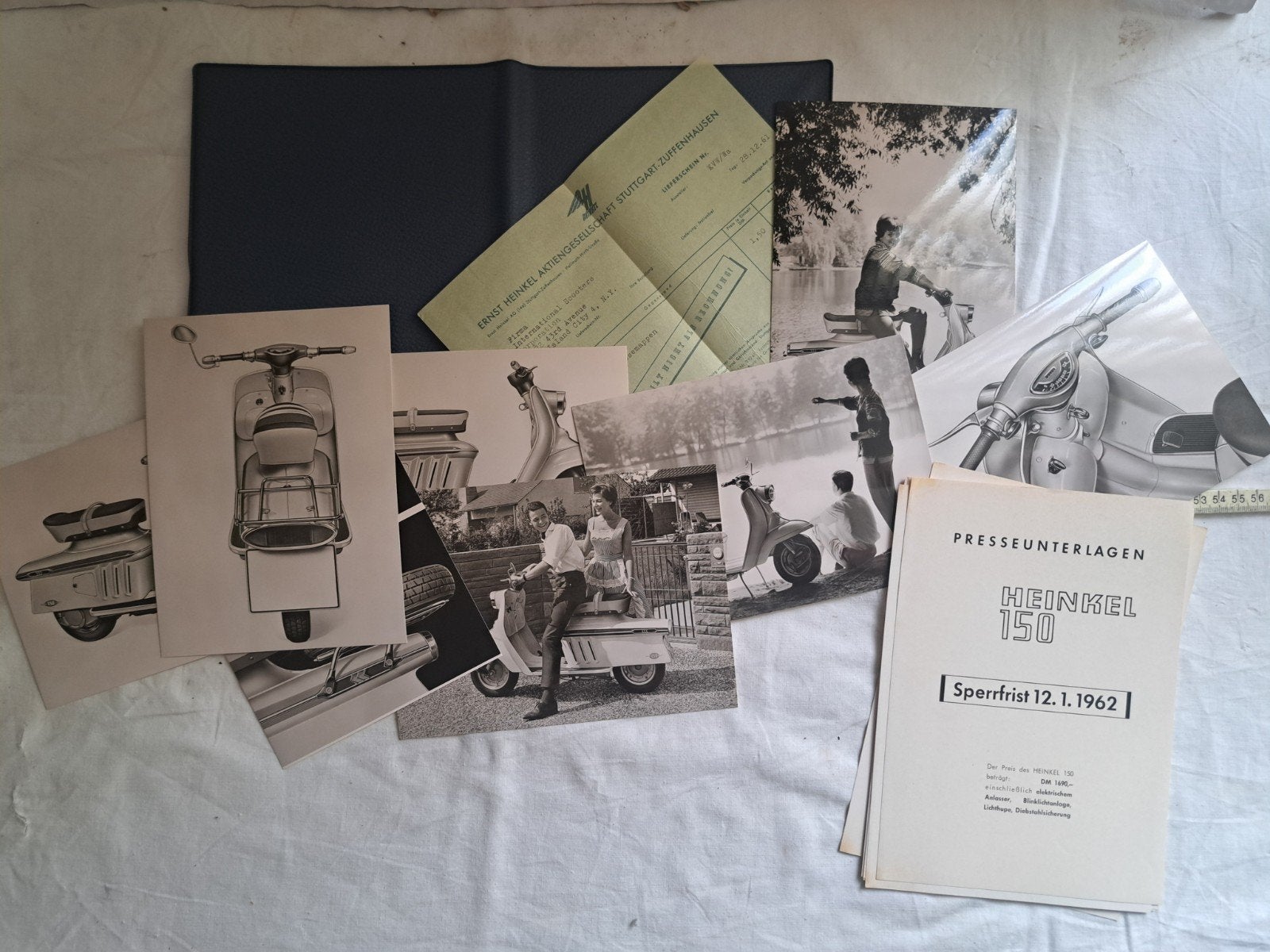 Unieke Heinkel persmap 1961 - Museumwaardig, Motoren, Ophalen of Verzenden