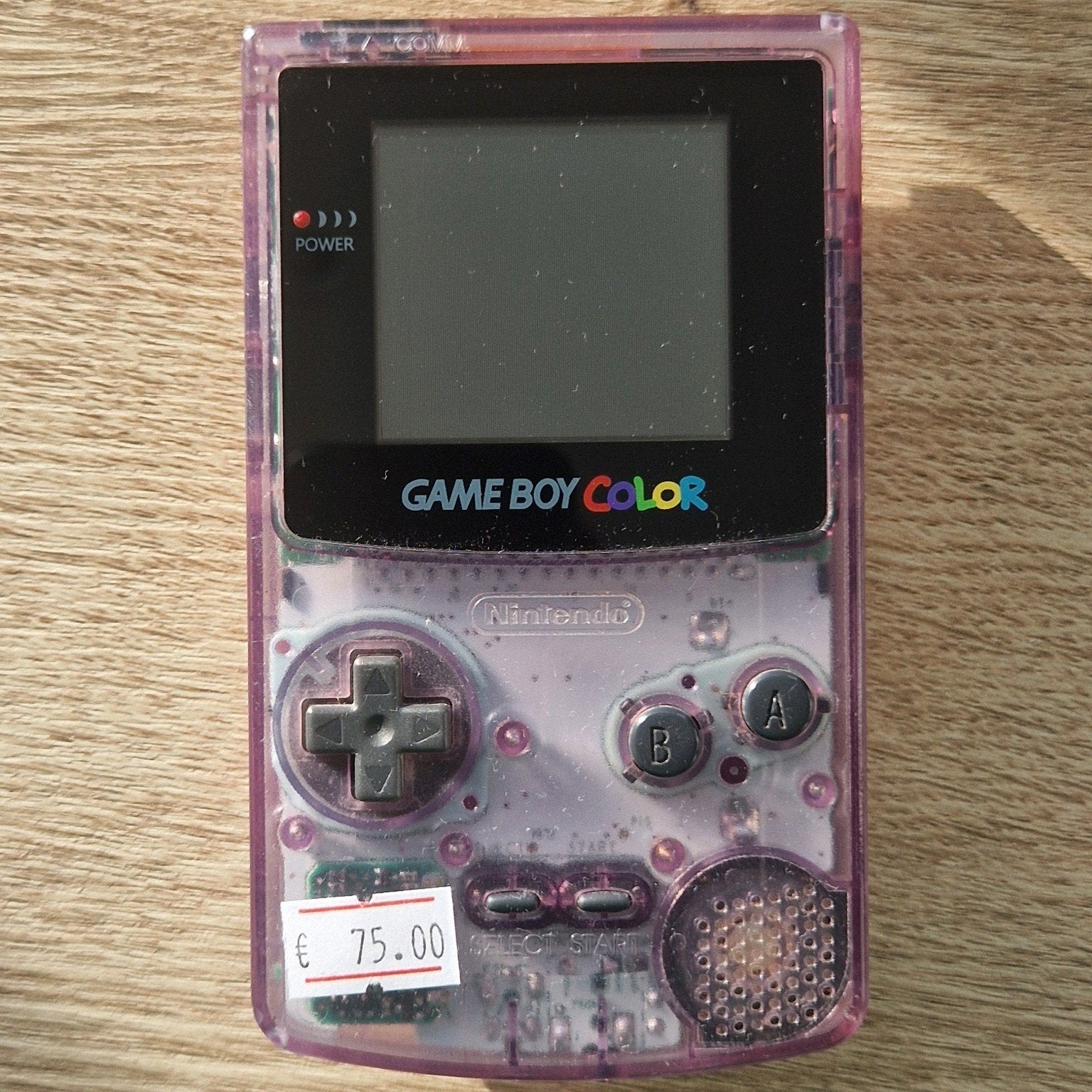 Gameboy color Clear Purple met krasvrij scherm, Spelcomputers en Games, Ophalen of Verzenden, Zo goed als nieuw, Game Boy Color