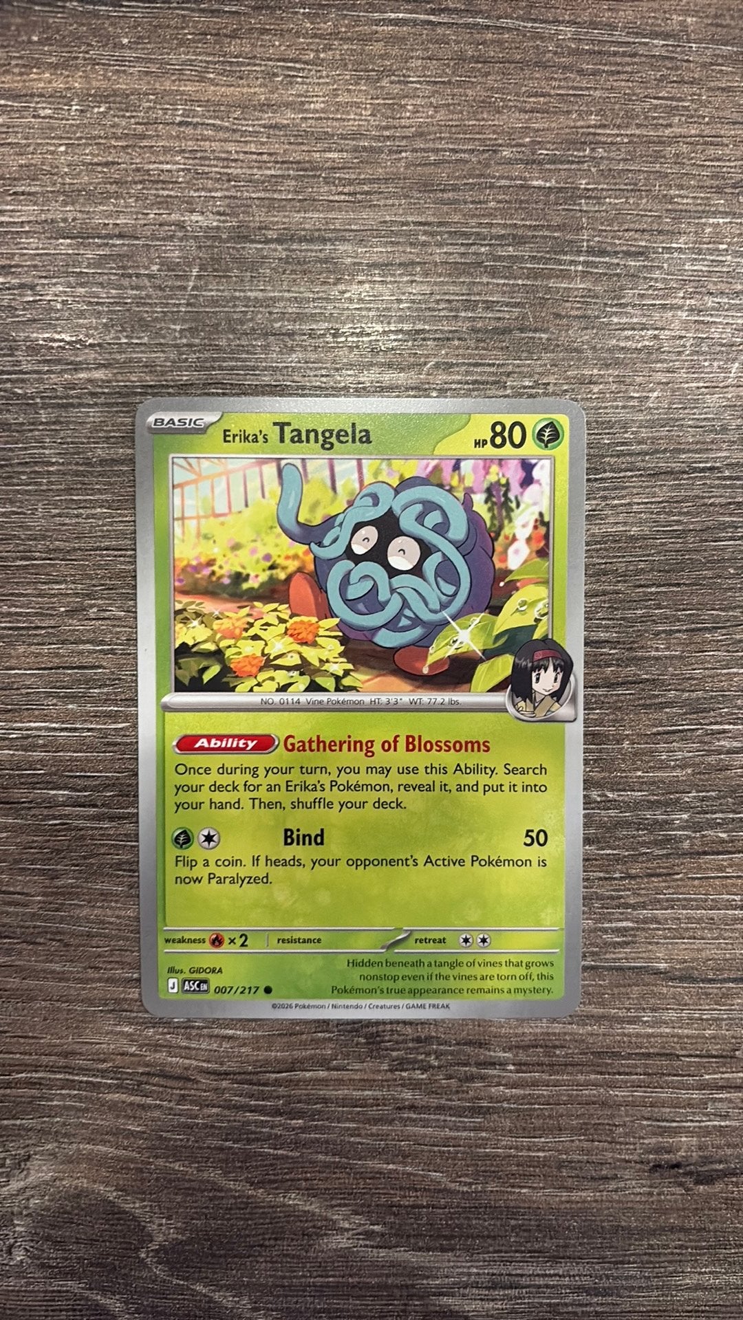 ASC Erika’s Tangela 007/217, Ophalen of Verzenden, Zo goed als nieuw