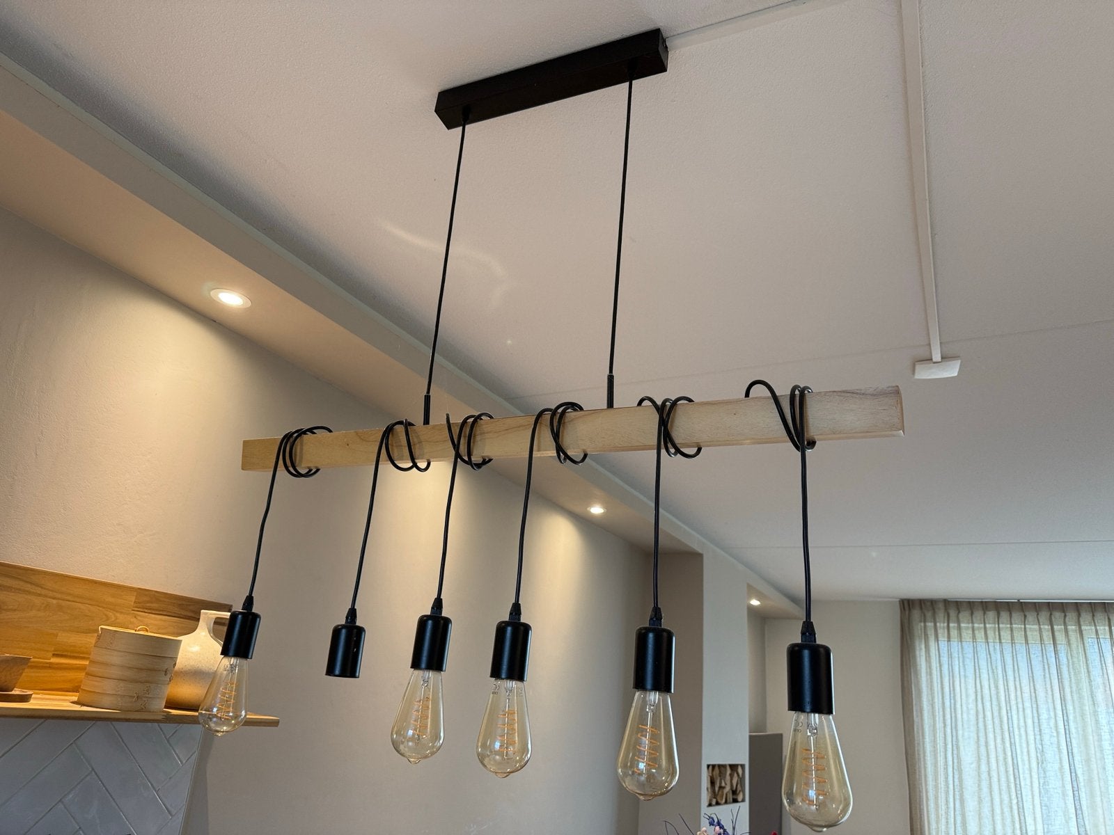 Stoere Hanglamp industrieel style, Ophalen, Nieuw, 75 cm of meer, Industrieel