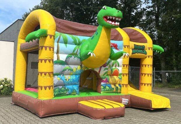 Te huur dino world springkussen - Happy Party Rent, Ophalen, Zo goed als nieuw, Overige