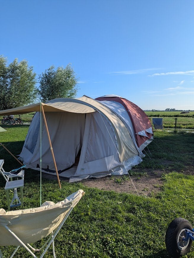Complete Karsten 350 met voortent, luifel en kuipgrondzeil, Ophalen, Gebruikt, Tot en met 5