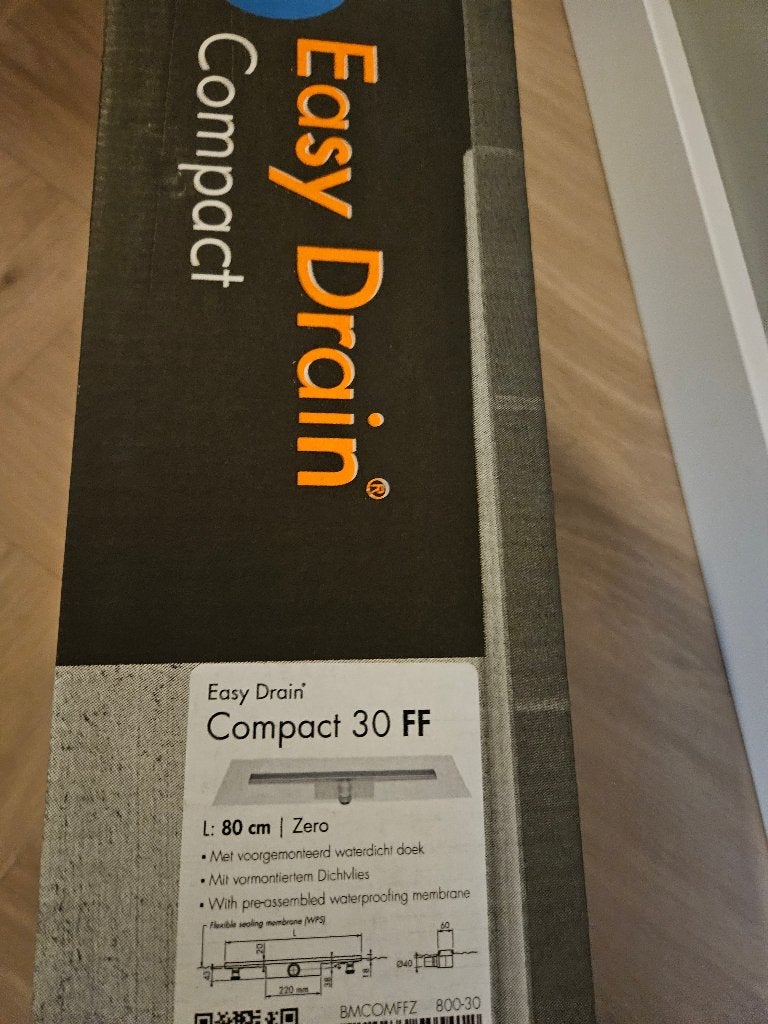 Easy Drain Compact 30 FF Zero douchegoot RVS 80cm Nieuw, Ophalen of Verzenden, Nieuw, Rvs, Douche