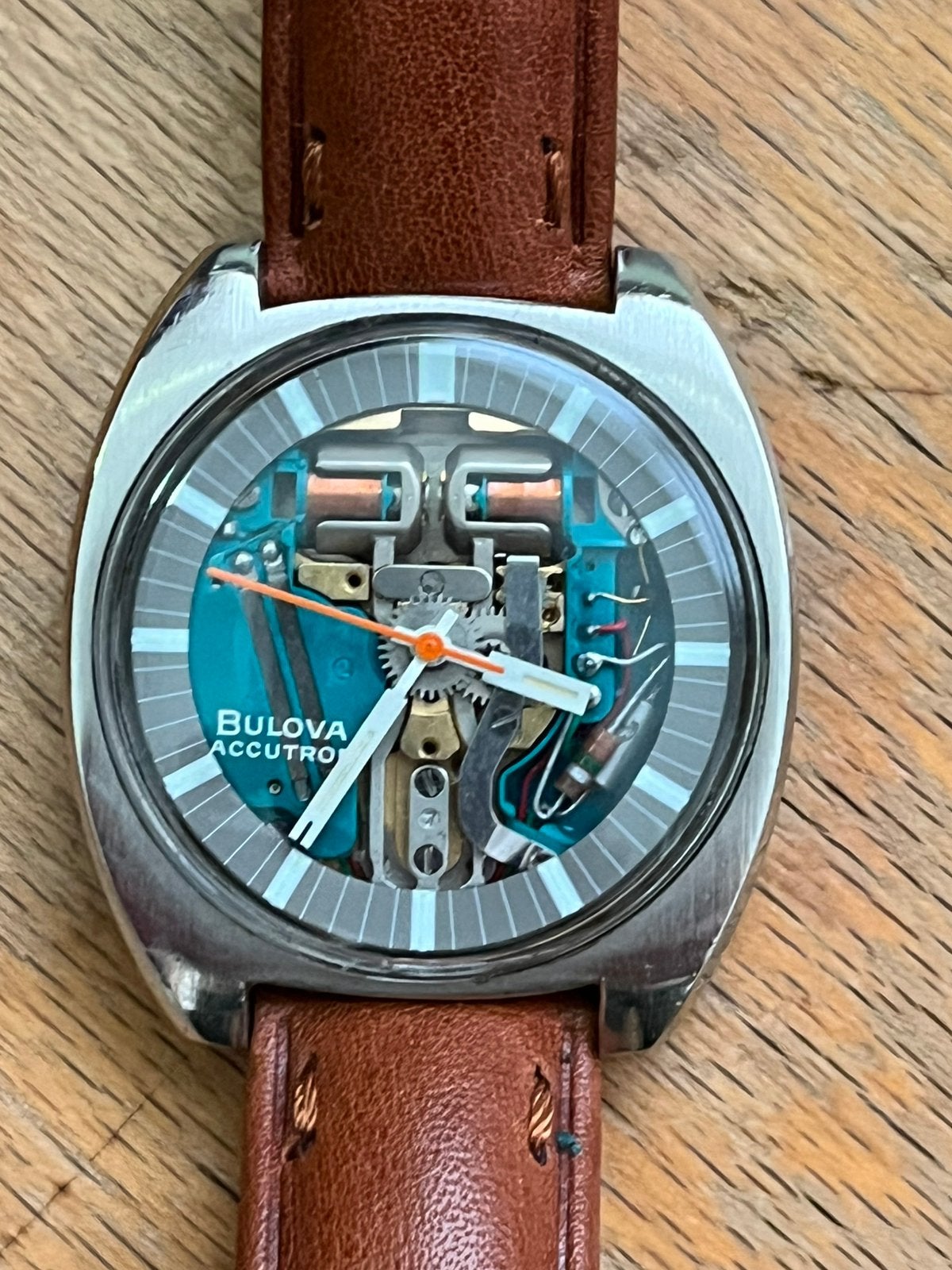 Prachtige originele Bulova Accutron spaceview uit 1971, Overige merken, Staal, Met bandje, Polshorloge