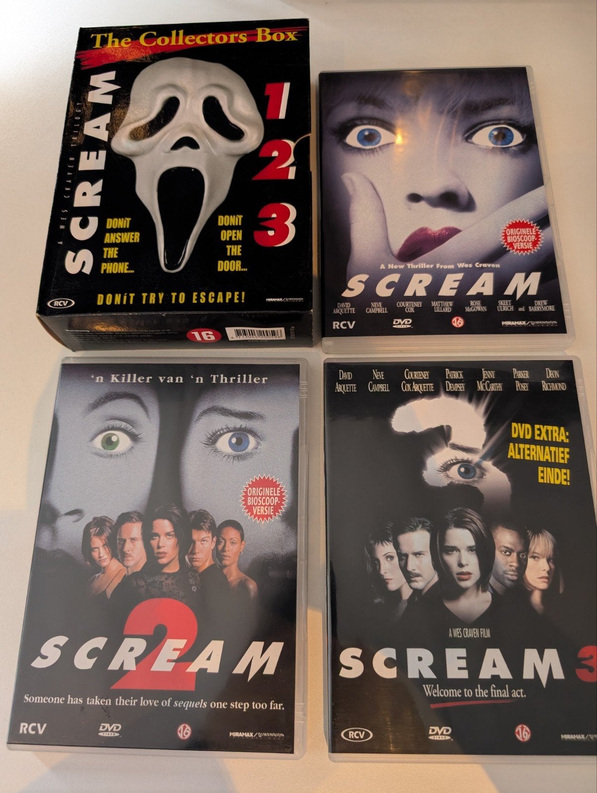 Scream 1, 2 & 3 The Collectors Box - Zeer Goede Staat, Engels, Vanaf 16 jaar, Nederlands, Ophalen of Verzenden