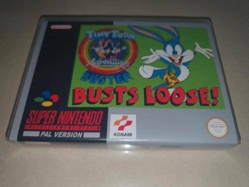 Tiny Toon Adventures Buster Busts Loose! SNES Game Case, Avontuur en Actie, Verzenden, 1 speler, Zo goed als nieuw