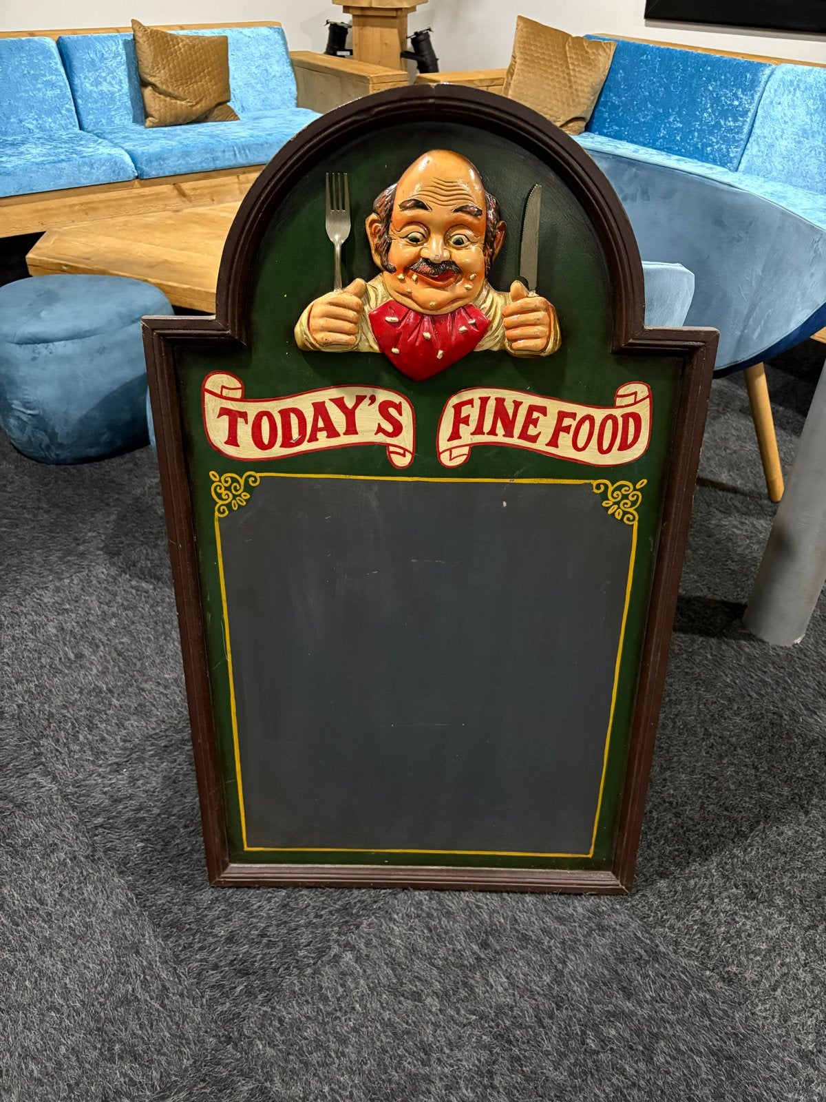 Vintage "Today's Fine Food" Schoolbord, Ophalen, Mobiel, Gebruikt, Krijtbord