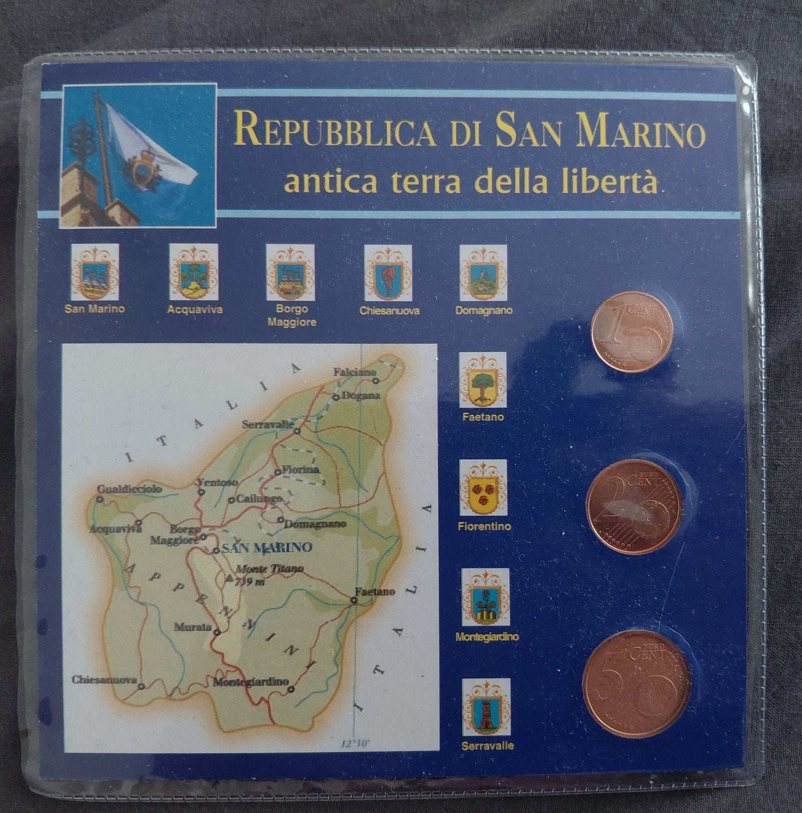 San Marino Euromunten Set - 1, 2, 5 Eurocent 2006, Verzenden, San Marino, Overige waardes, Setje