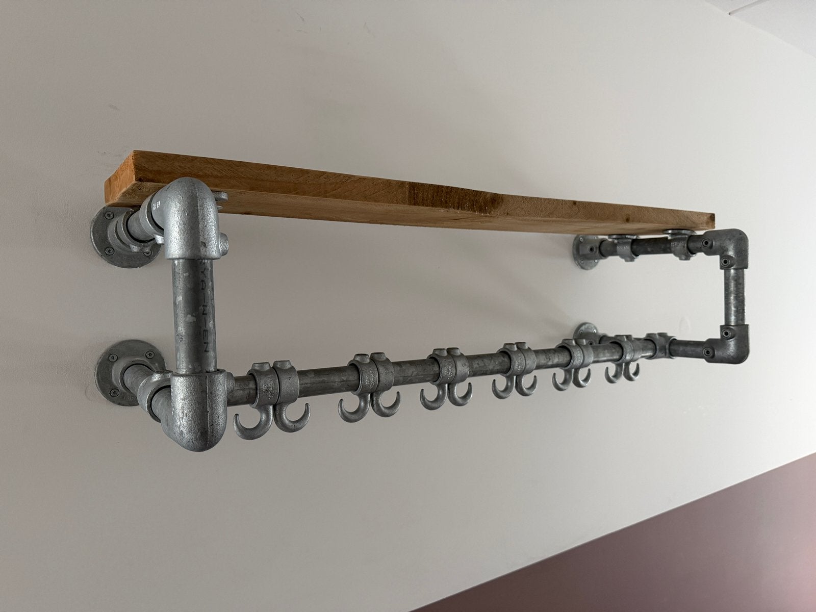 Industriële kapstok steigerbuis, Huis en Inrichting, Wandkapstok, Ophalen of Verzenden, Zo goed als nieuw, Minder dan 100 cm