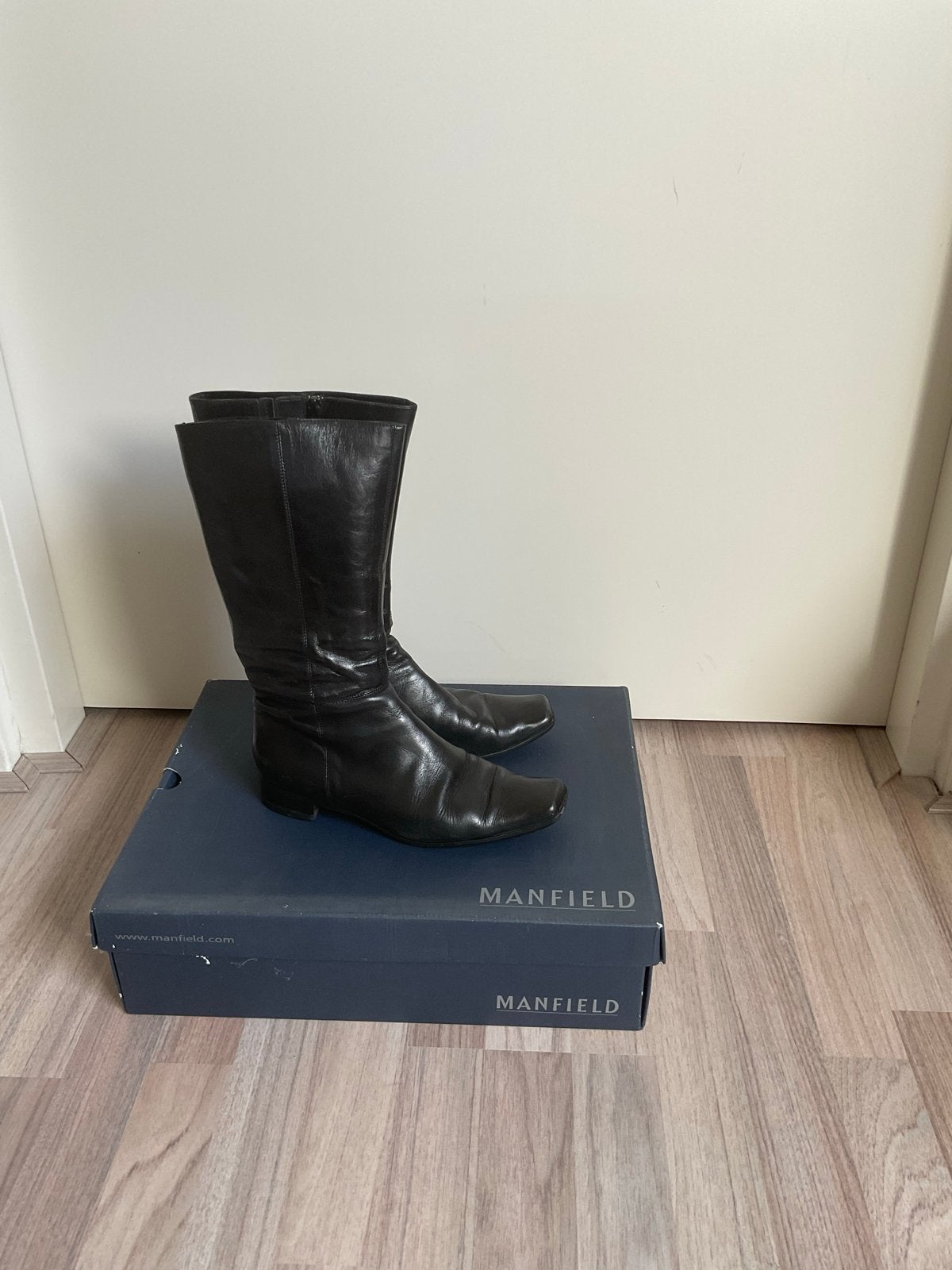 Zwarte leren laarzen maat 38, Kleding | Dames, Hoge laarzen, Zwart, Ophalen of Verzenden, Gedragen