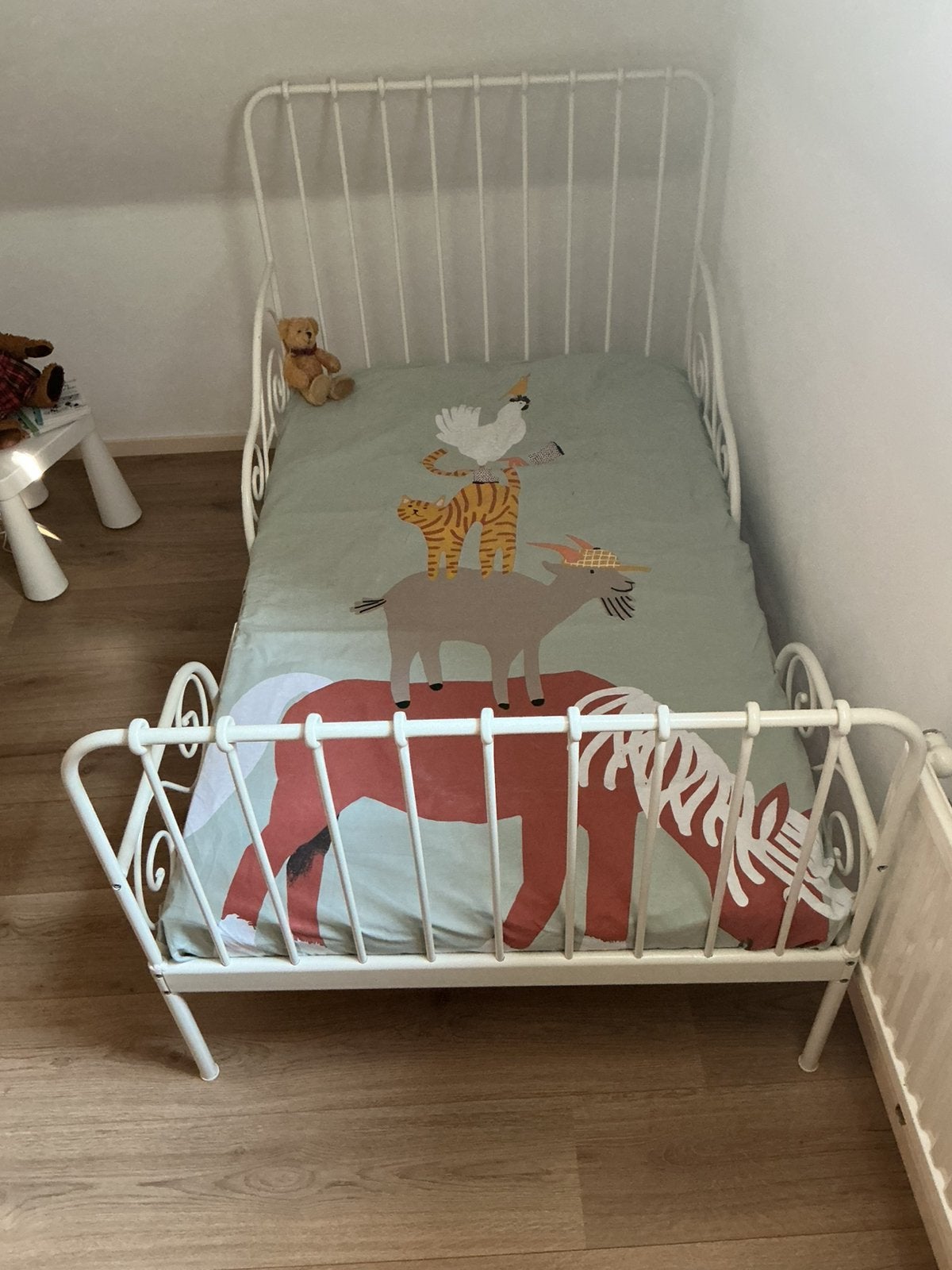 Ikea meegroeibed MINNEN, Kinderen en Baby's, Ophalen, 70 tot 85 cm, Zo goed als nieuw, Matras