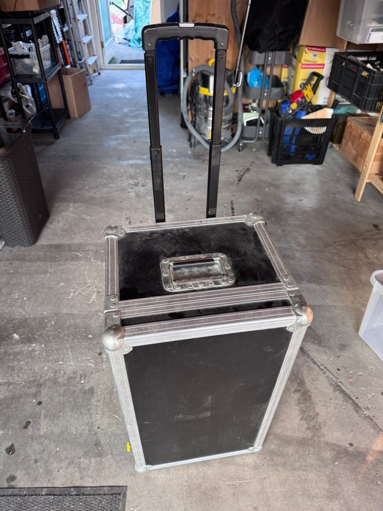 Trolley flightcase met diversen vakken ca 75 x 42 x 39 cm, Ophalen, Gebruikt, Overige instrumenten, Flightcase