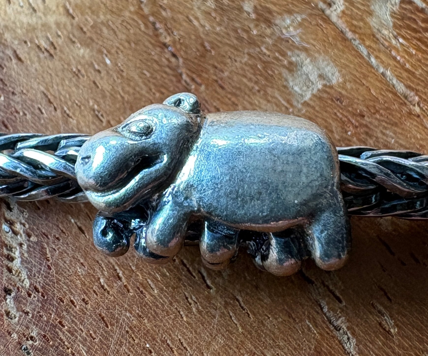 Trollbeads Trollbead Nijlpaard NIEUW, Sieraden, Tassen en Uiterlijk, Bedels, Verzenden, Nieuw, Zilver, Trollbeads