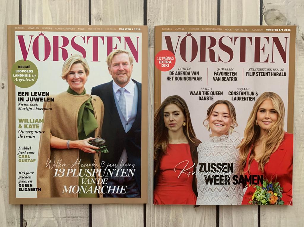 Tijdschrift Vorsten: 1-2-3-4 en 5/6 2026 en 11/12 van 2025, Ophalen, Zo goed als nieuw, Glossy