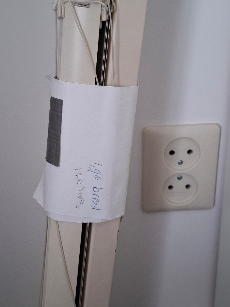 Mooie Beige luxaflex 198brx120 lang  65€, Ophalen, Jaloezie, In te korten, Beige