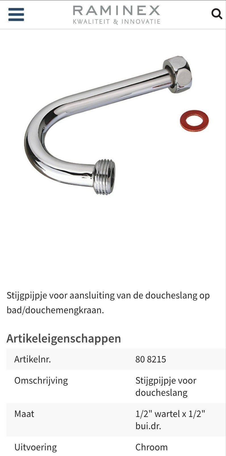 Silkline Raminex Bocht voor Kraan 1/2" - Nieuw in Verpakking, Doe-het-zelf en Verbouw, Ophalen of Verzenden