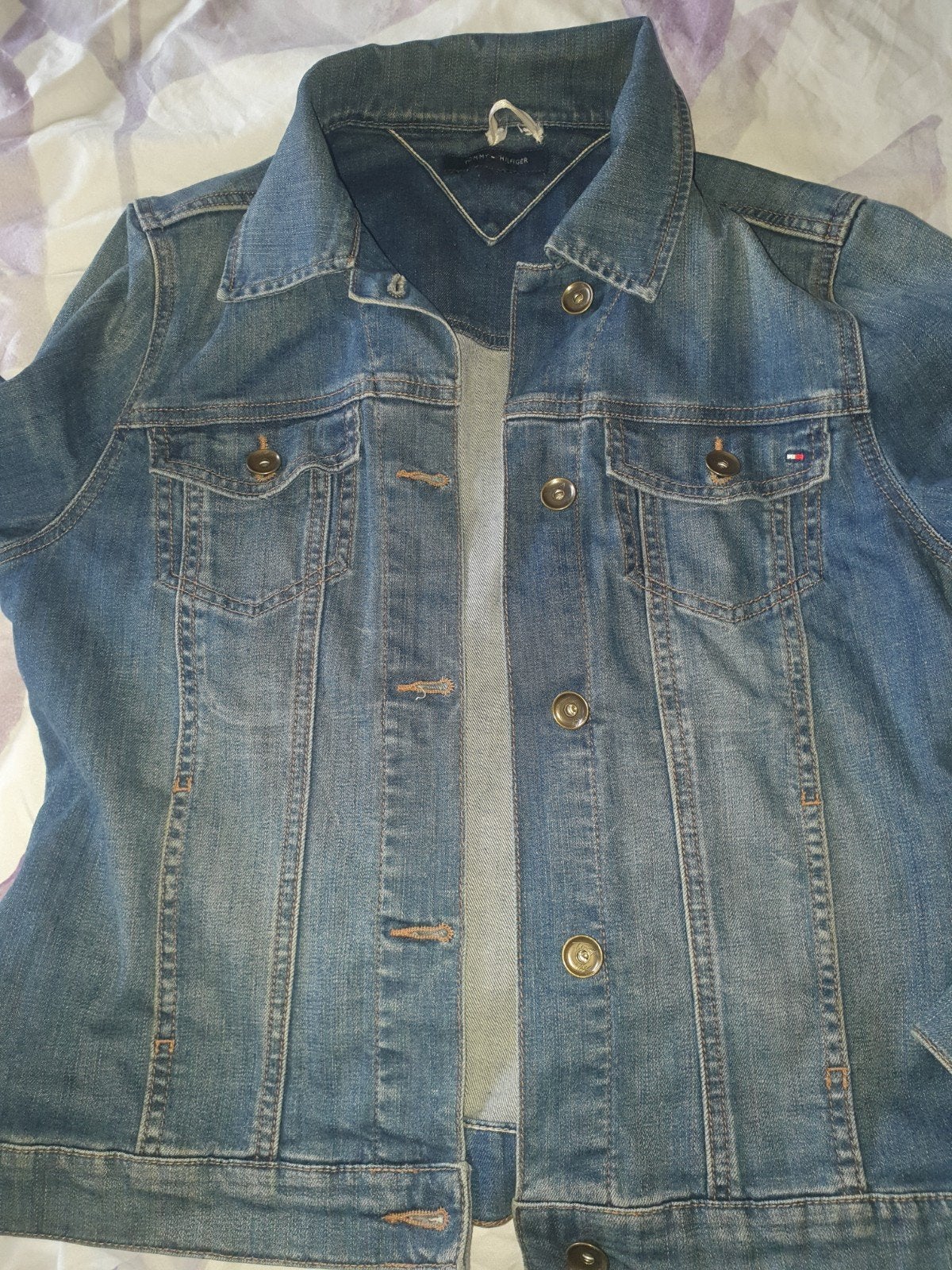Tommy Hilfiger spijkerjas dames maat M, Maat 38/40 (M), Blauw, Ophalen of Verzenden, Gedragen