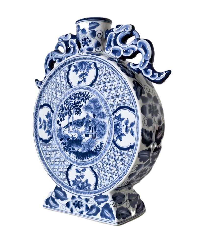Grote Chinese cilindrische vaas in porselein., Antiek en Kunst, Ophalen of Verzenden