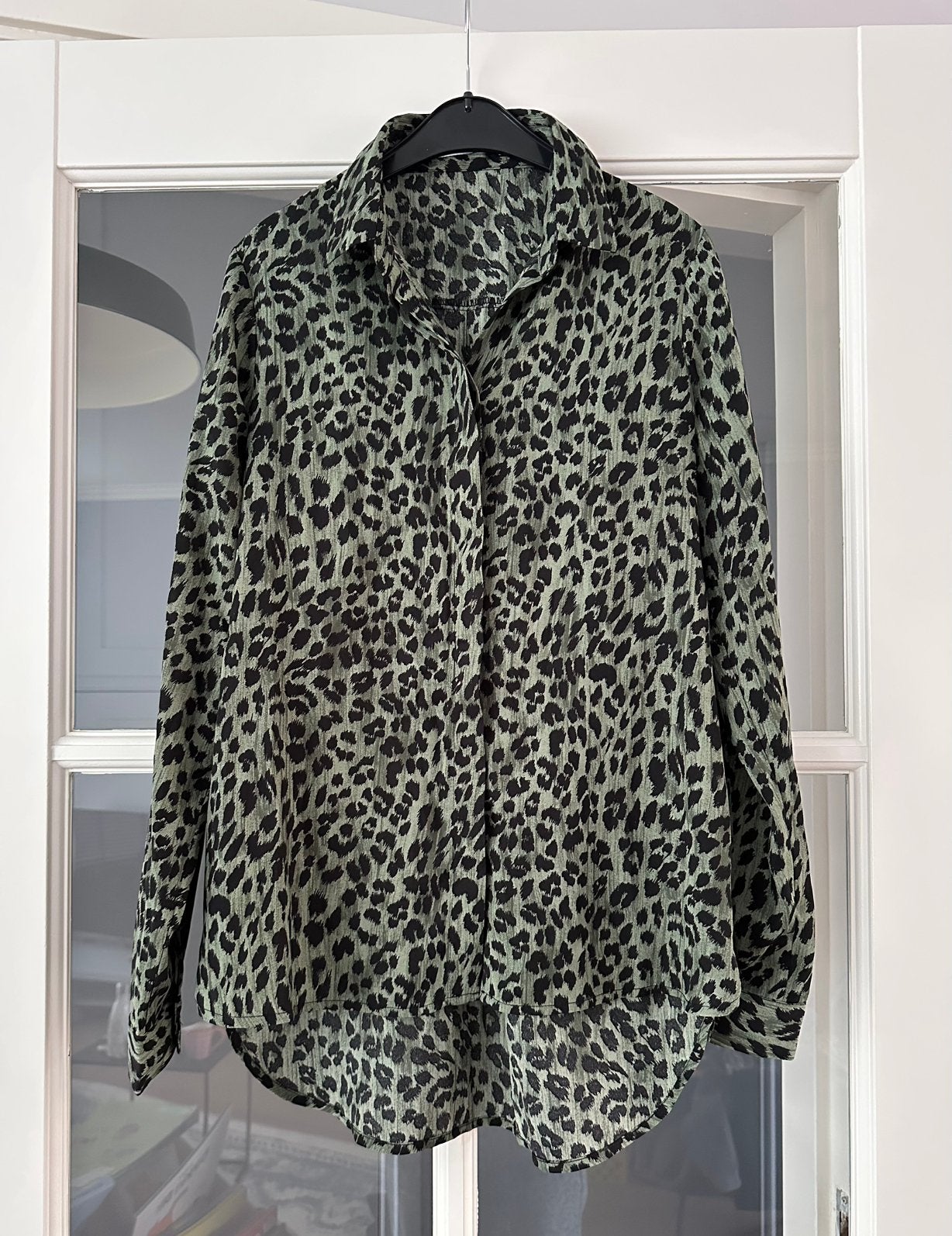 Groene blouse met panterprint Costes maat XS, Ophalen of Verzenden, Zo goed als nieuw, Maat 34 (XS) of kleiner, Groen