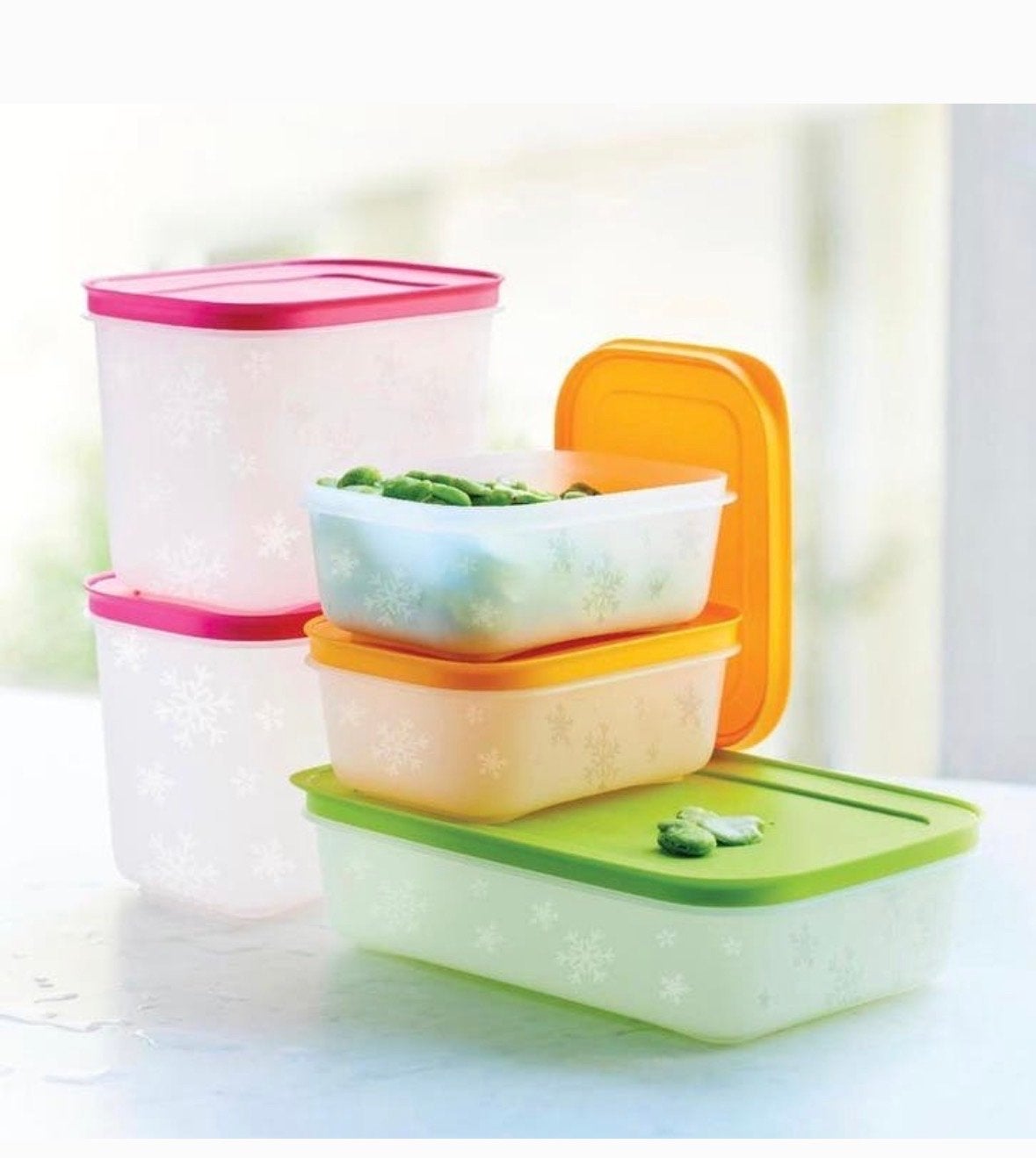 Nieuwe Tupperware diepvriesdozen - set van 5, Overige kleuren, Bewaardoos, Nieuw, Ophalen of Verzenden