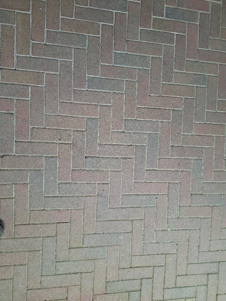 Mooie (+/- 27m2) terras/straatklinkers dikformaat., Tuin en Terras, Tegels en Klinkers, Ophalen, Gebruikt, Klinkers, 10 m² of meer