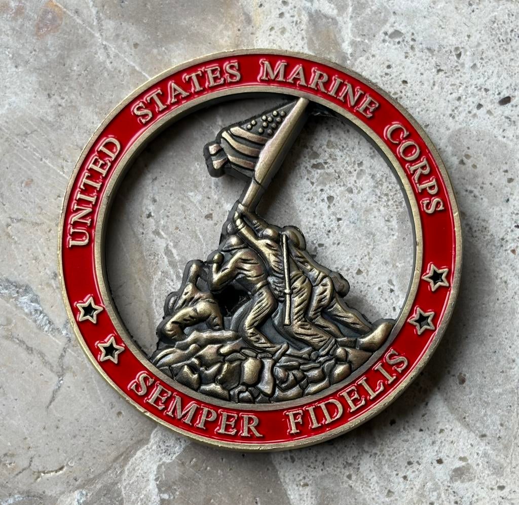 US Marine Corps coin, Ophalen of Verzenden, Marine, Amerika, Embleem of Badge