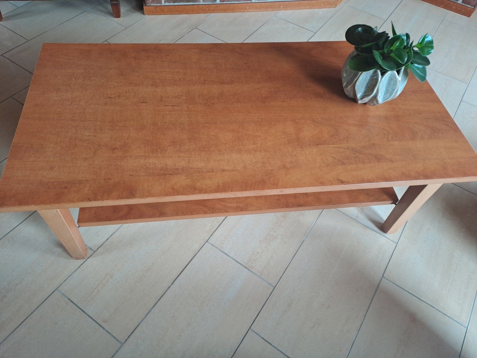 Kersenhouten salontafel 130x 65, Ophalen, Gebruikt, 100 tot 150 cm, 50 tot 100 cm