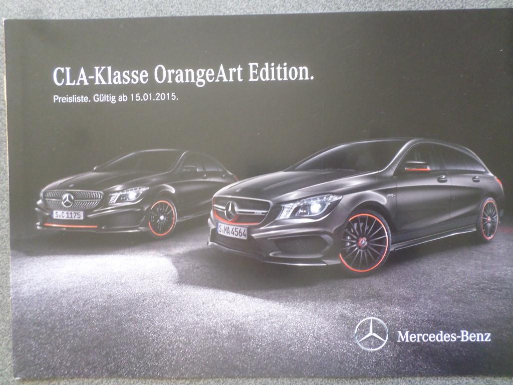 Mercedes CLA Orange Art Edition Brochure, Ophalen of Verzenden, Zo goed als nieuw, Mercedes