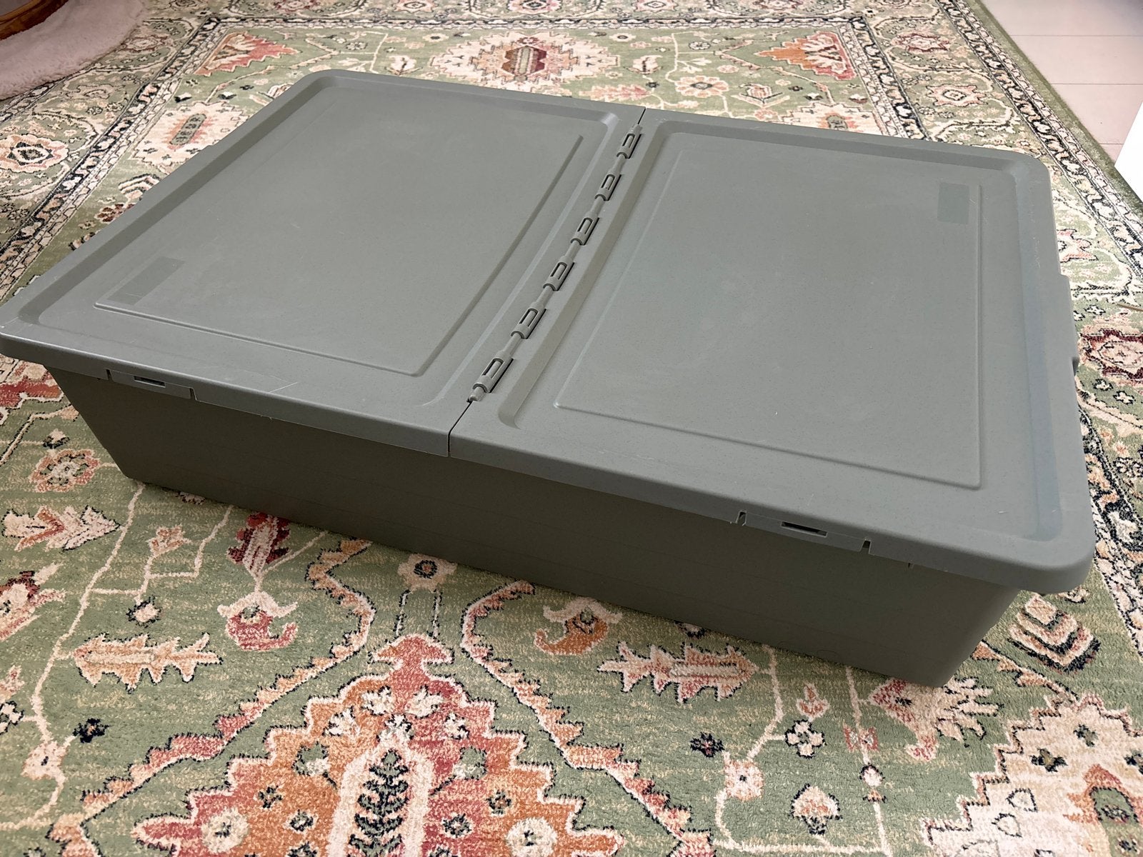 IKEA Sockerbit opbergdoos met deksel - Groengrijs, Ophalen, Kunststof, Gebruikt, 50 tot 100 cm