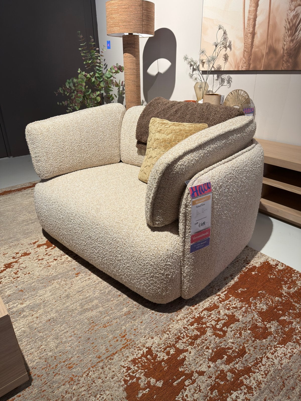 Showmodel Draai Fauteuil Fenna, Ophalen, Nieuw, 75 tot 100 cm, Stof