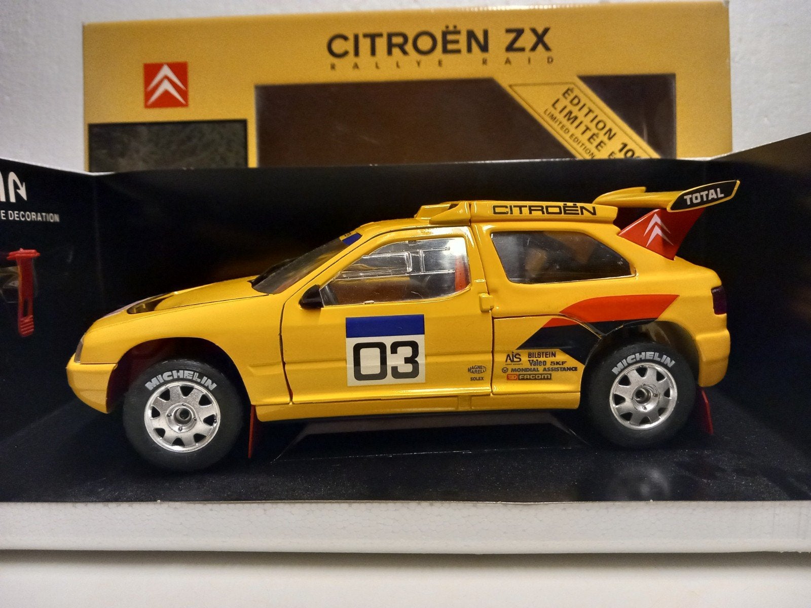 Citroen ZX Rally DAKAR raid geel Solido 1:18 KRD, Hobby en Vrije tijd, Ophalen of Verzenden, Zo goed als nieuw, Auto, Solido