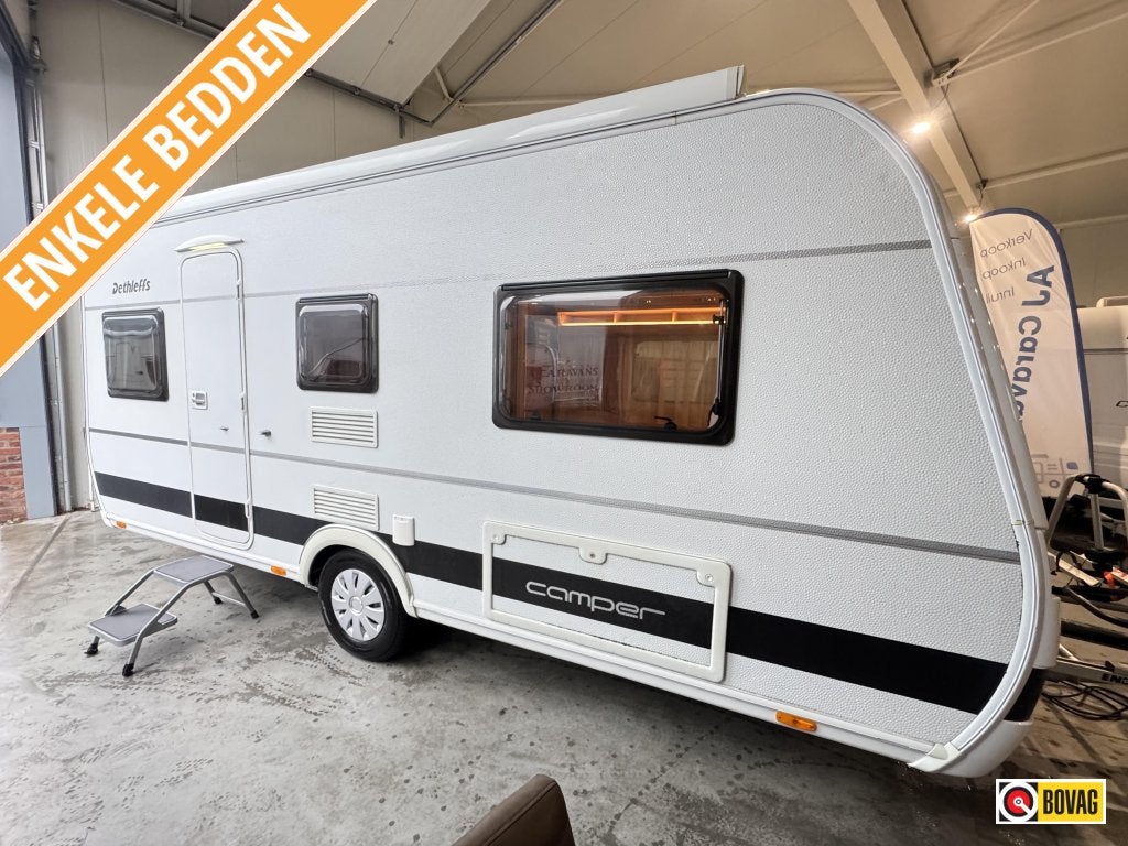 Dethleffs Camper 470 ER / aparte bedden / Bovag 2026, Caravans en Kamperen, Fietsenrek, Rondzit, Bedrijf, Tot en met 4