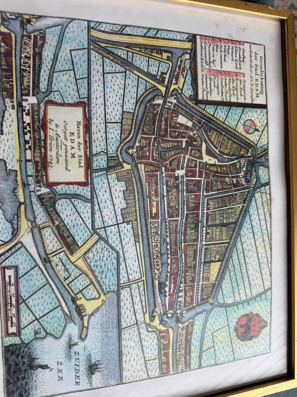 Grondtekening der stad Edam, Ophalen, 17 cm, 21 cm, Architectuur