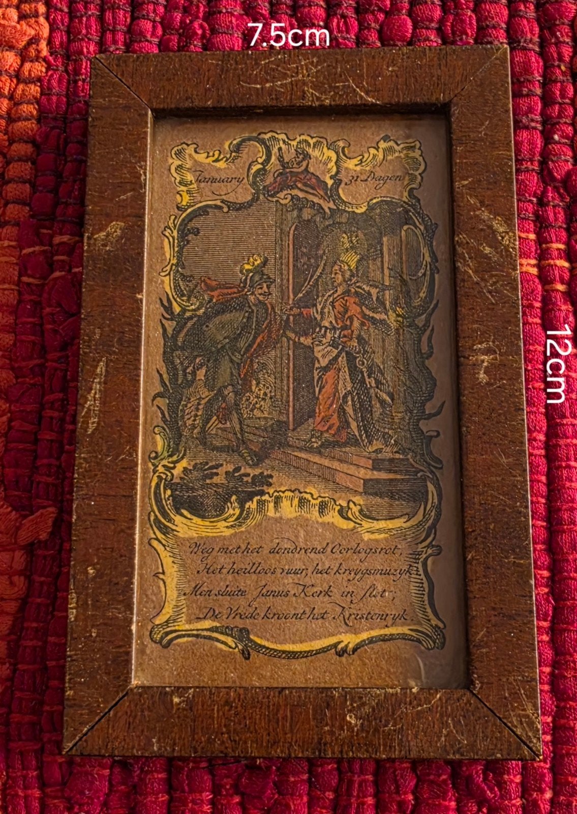 Antieke ingelijste prent - G.M. Wiersma Antiquaire, Ophalen of Verzenden