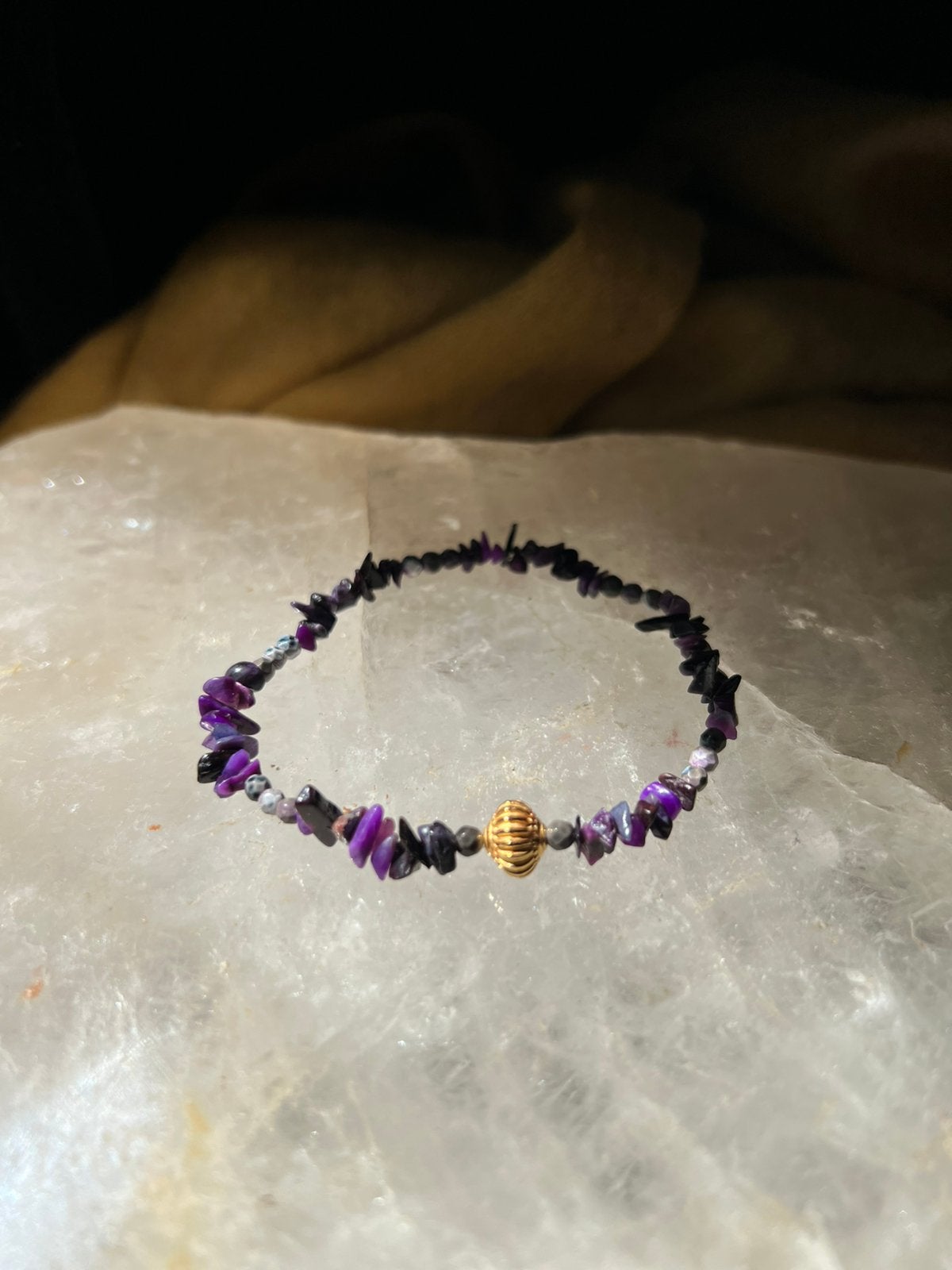 Sugiliet beschermt geluk hoge trilling healing uniek TIP, Overige materialen, Met bedels of kralen, Paars, Magnolia11