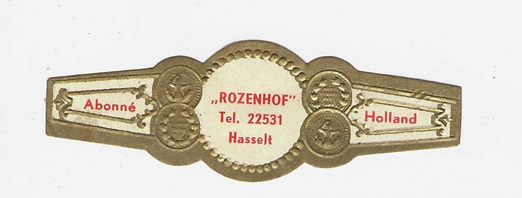 abonne reclamen  59-  rozenhof  hasselt, Verzamelen, Ophalen of Verzenden, Sigarenbandjes