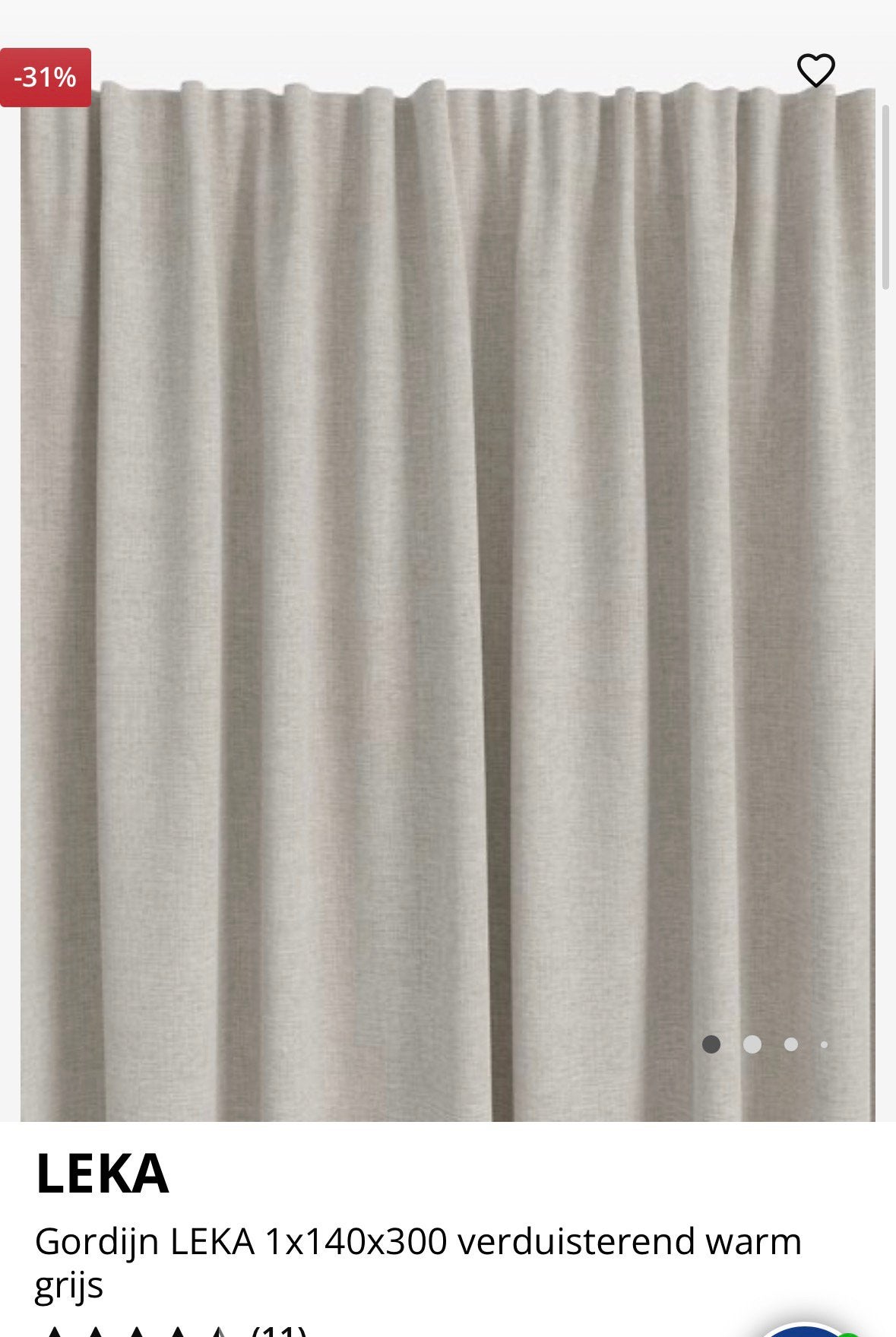 Jysk gordijn beige, Ophalen, Zo goed als nieuw, Beige