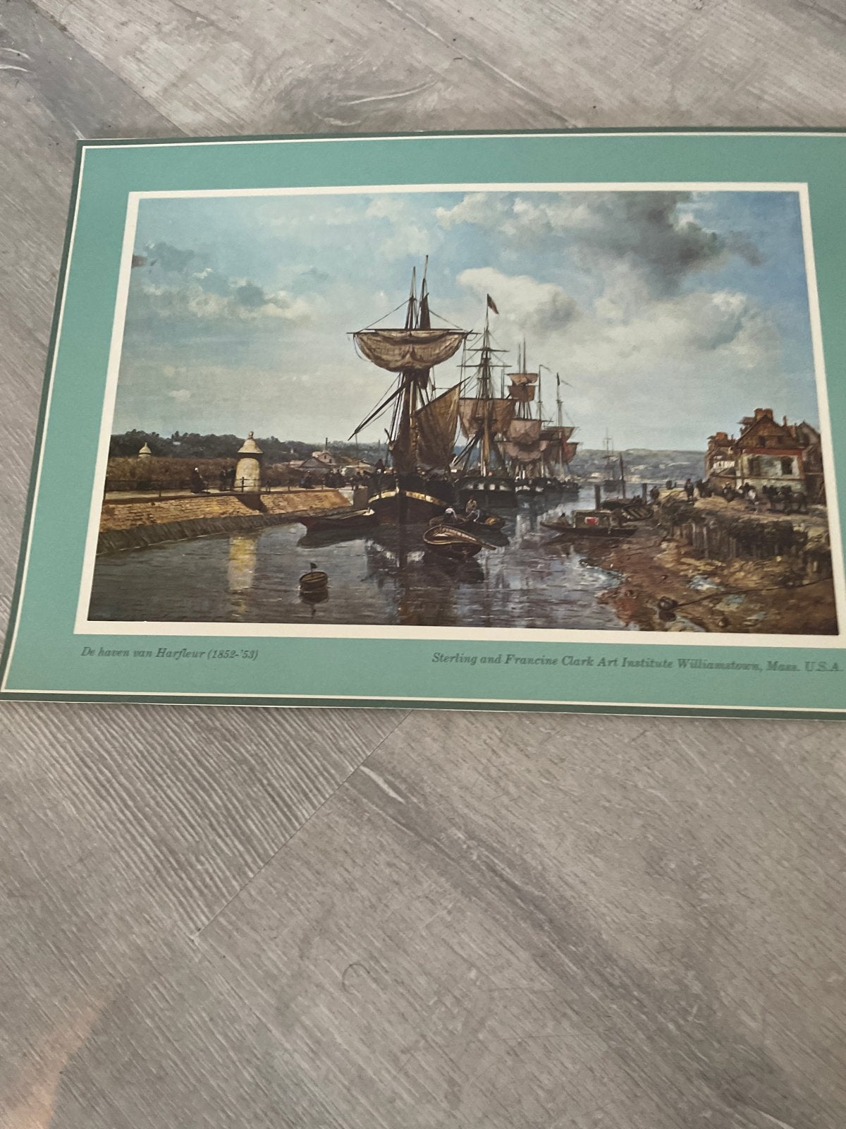De haven van Harfleur (1852-1853) - Maritiem schilderij, Antiek en Kunst, Maritiem / water, Ophalen of Verzenden, Klassiek, Print