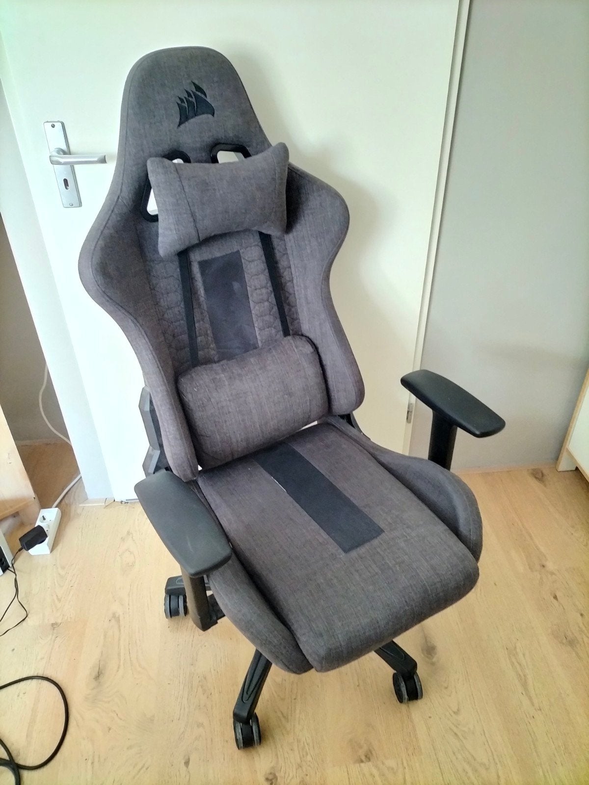Corsair Gaming Stoel - Grijs Stof, Ophalen, Gebruikt, Gaming, Ergonomisch, Eén
