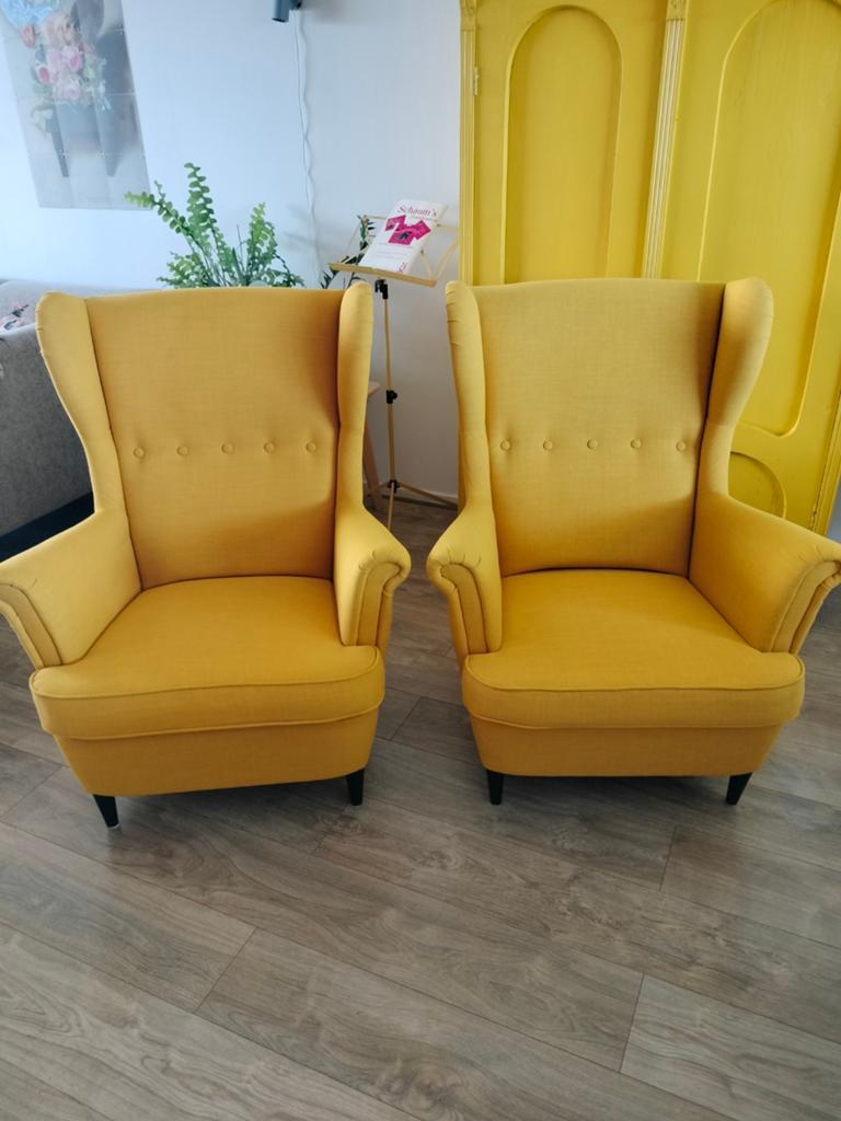 Twee toffe fauteuils Strandmon!, Huis en Inrichting, Fauteuils, Ophalen, 75 tot 100 cm, 50 tot 75 cm