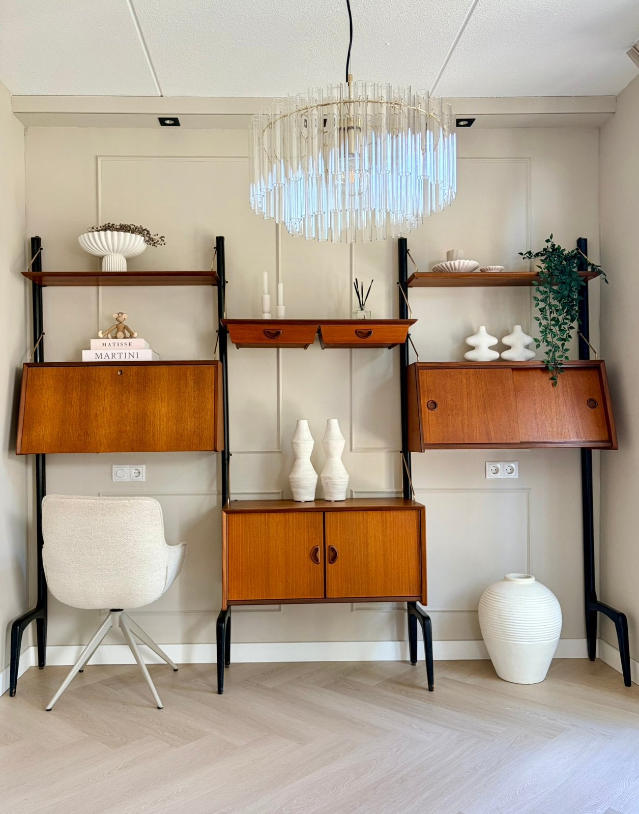 Vintage wandmeubel Louis van Teeffelen design kast teak ♥️, Ophalen, 200 cm of meer, Teakhout, Zo goed als nieuw