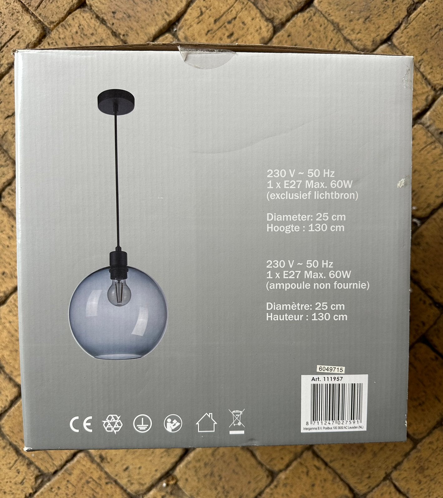 Bram Pendant Lamp, Ophalen of Verzenden, Nieuw, Glas, E27 (groot)