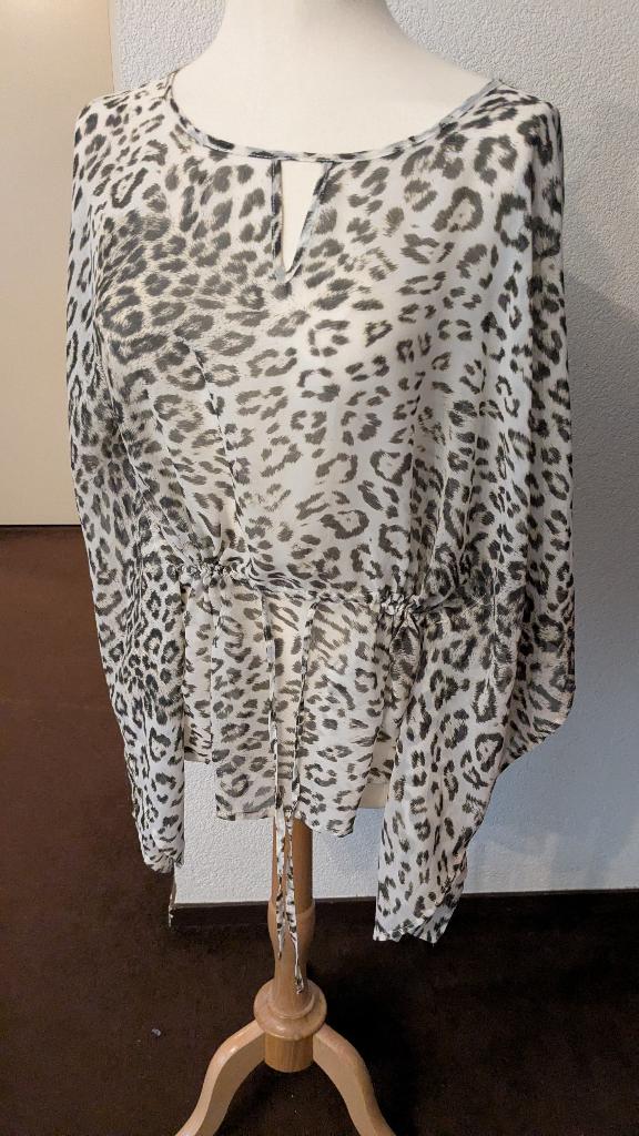 Hippie top - panterprint - maat 42/44, Kleding | Dames, Tops, Verzenden, Beige, Maat 42/44 (L), Zo goed als nieuw
